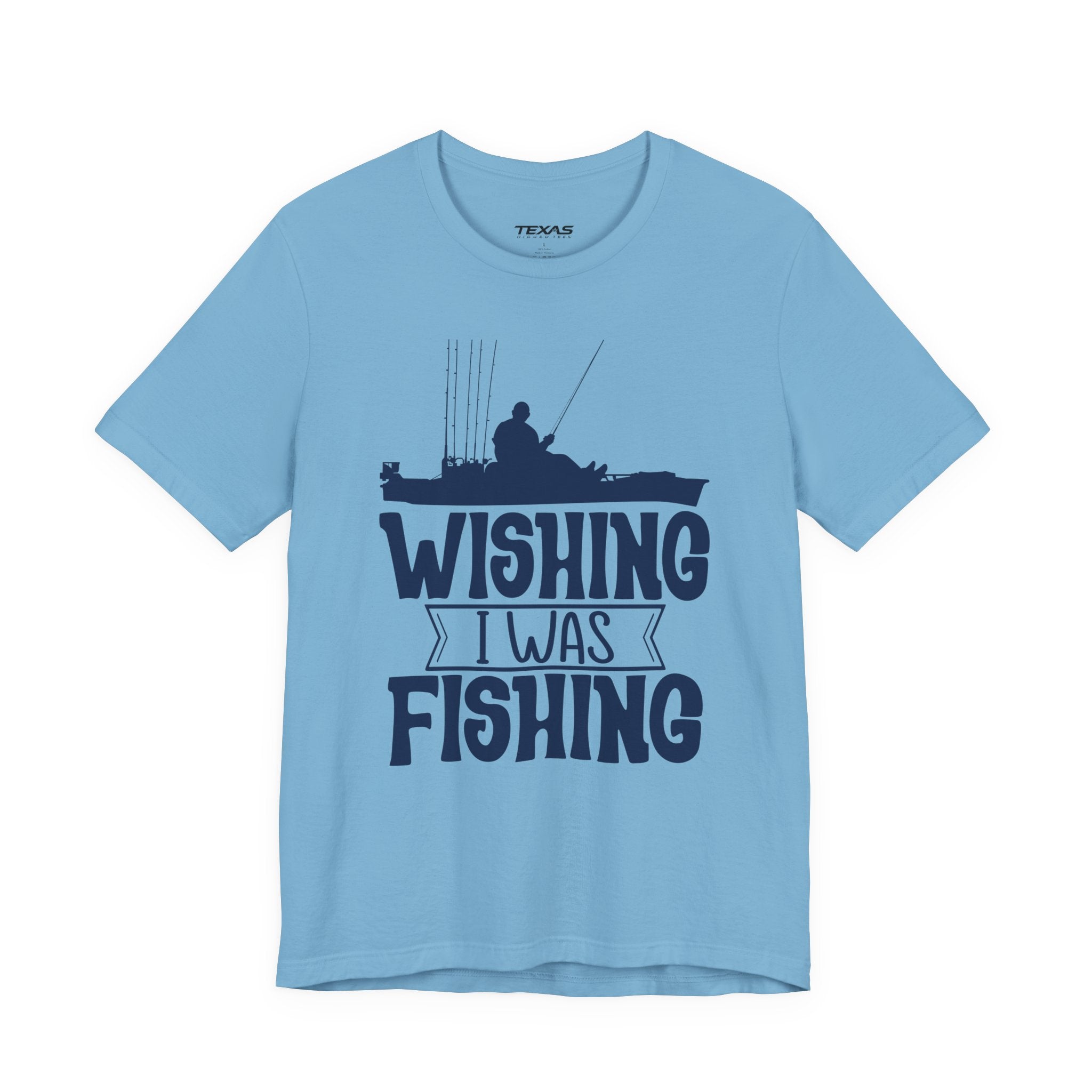 Wishing I Was Fishing (Kayak Edition) — Unisex Cotton Tee