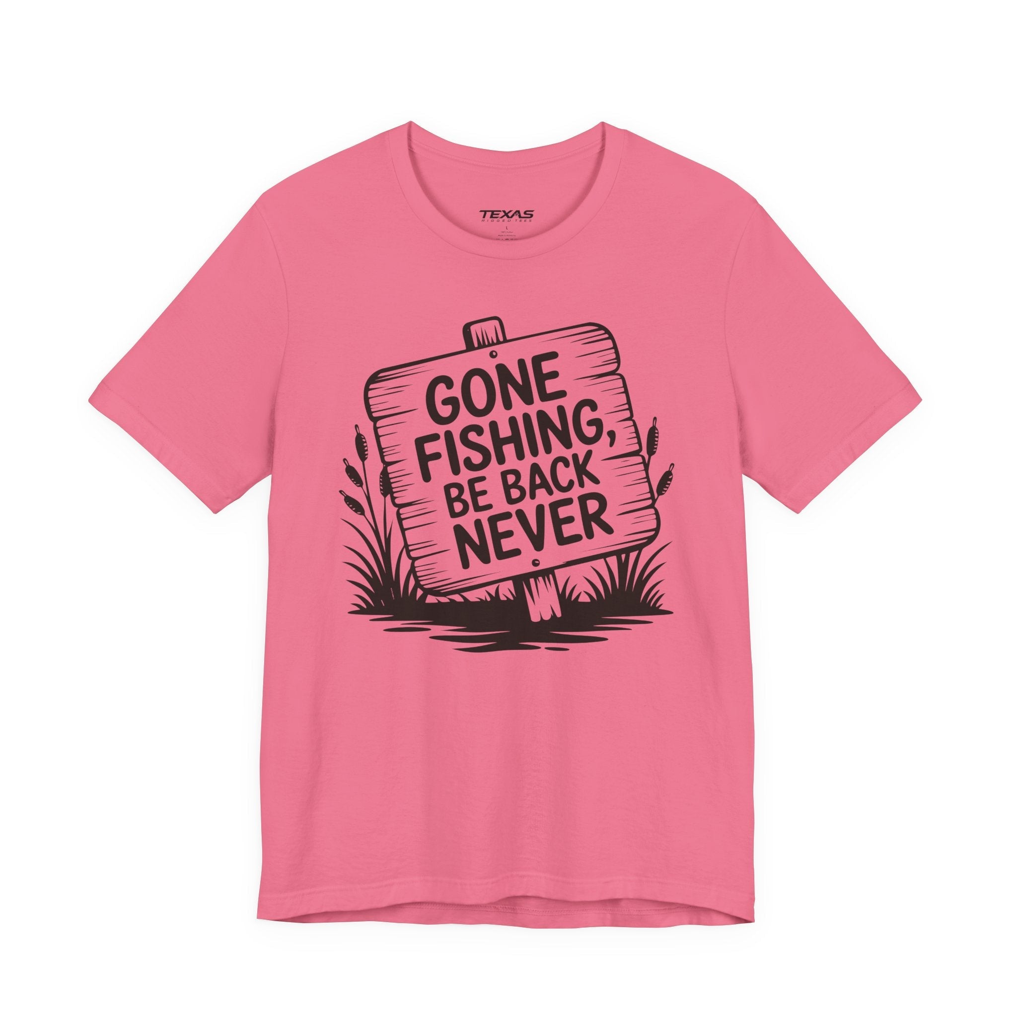 Gone Fishing, Be Back Never — Unisex Cotton Tee
