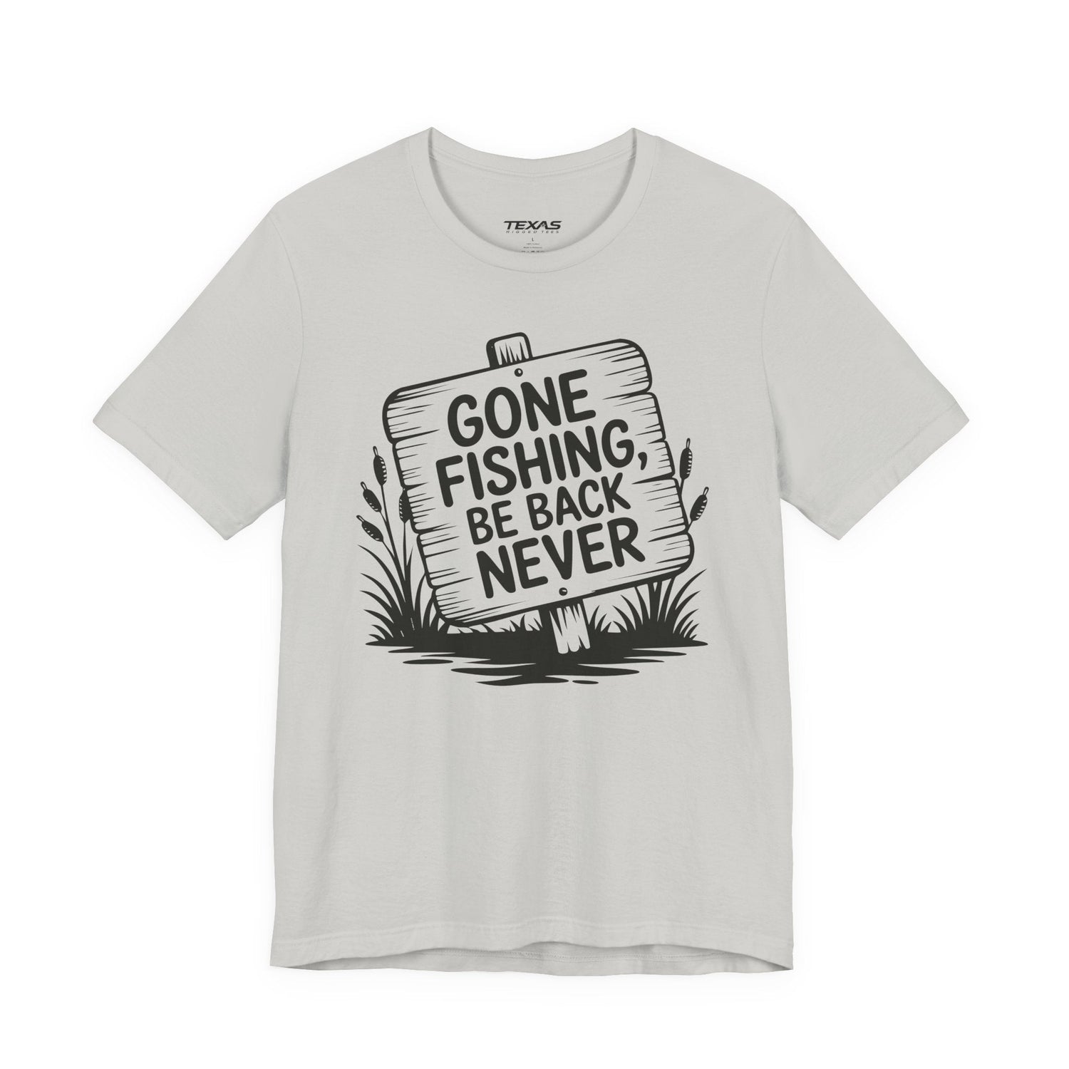 Gone Fishing, Be Back Never — Unisex Cotton Tee