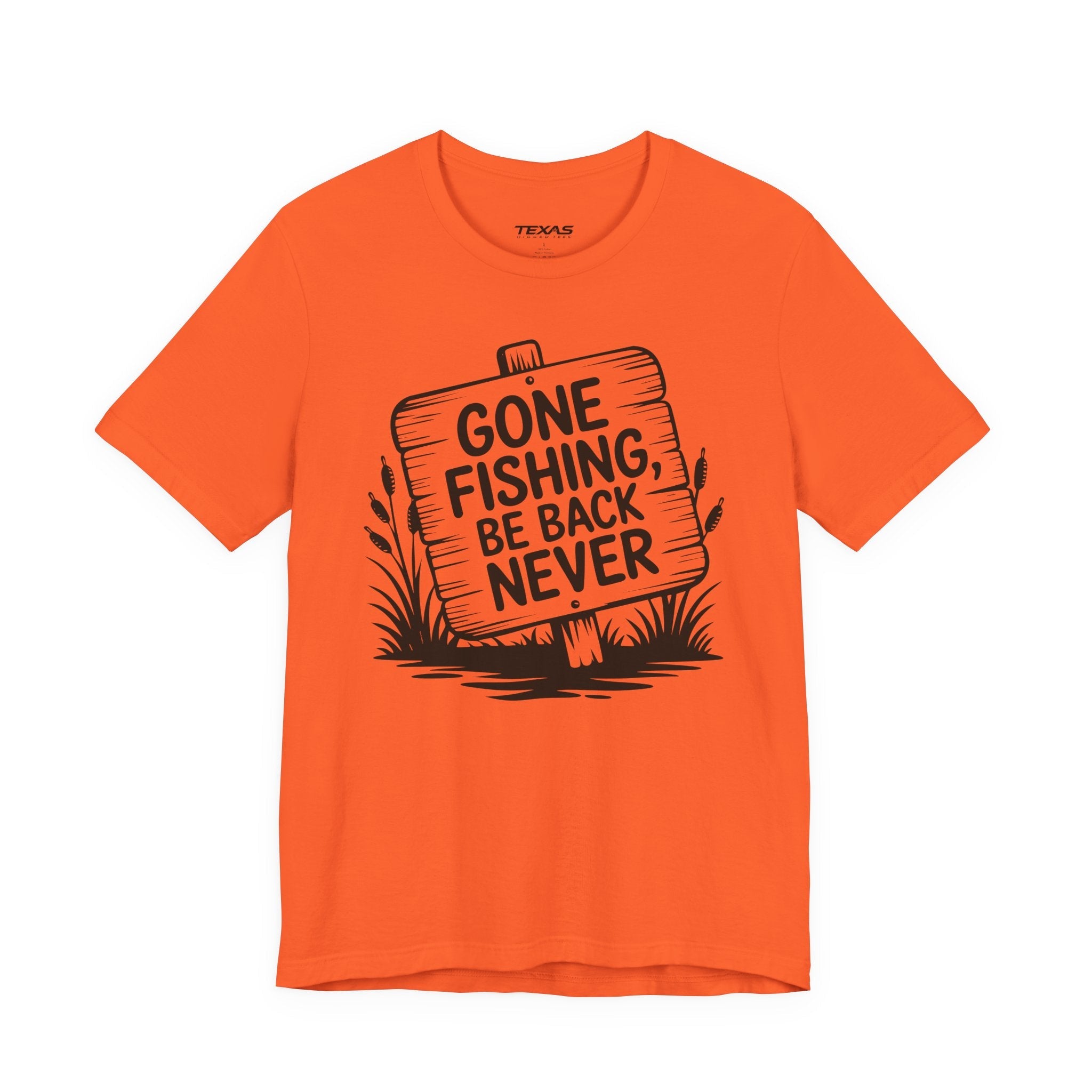 Gone Fishing, Be Back Never — Unisex Cotton Tee