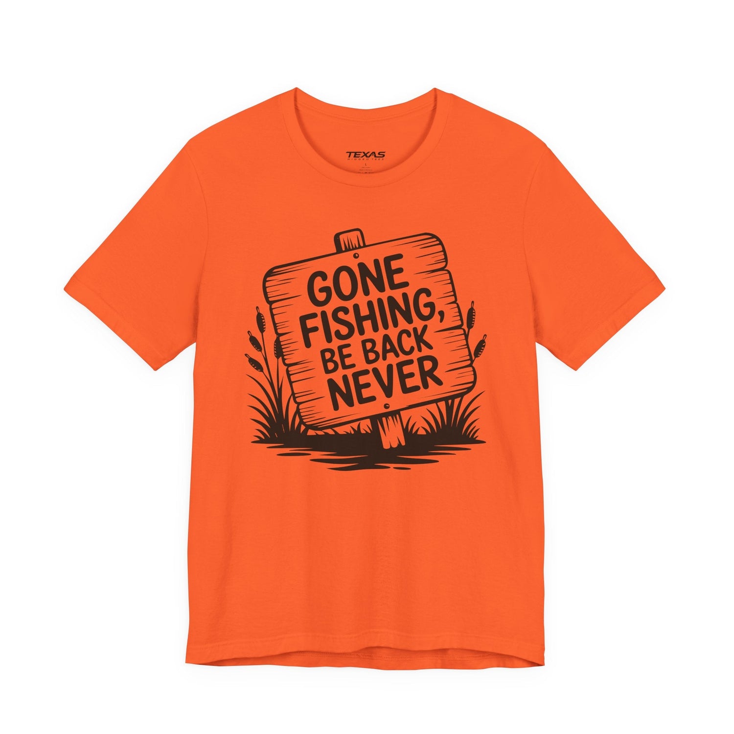 Gone Fishing, Be Back Never — Unisex Cotton Tee
