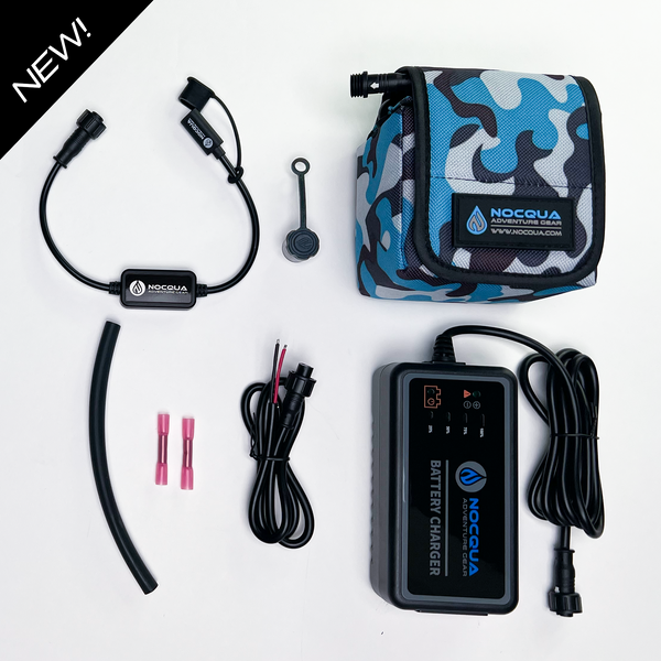 NOCQUA 20Ah Pro Power Kit - 12V Lithium Battery with 5A Charger for Fish Finders