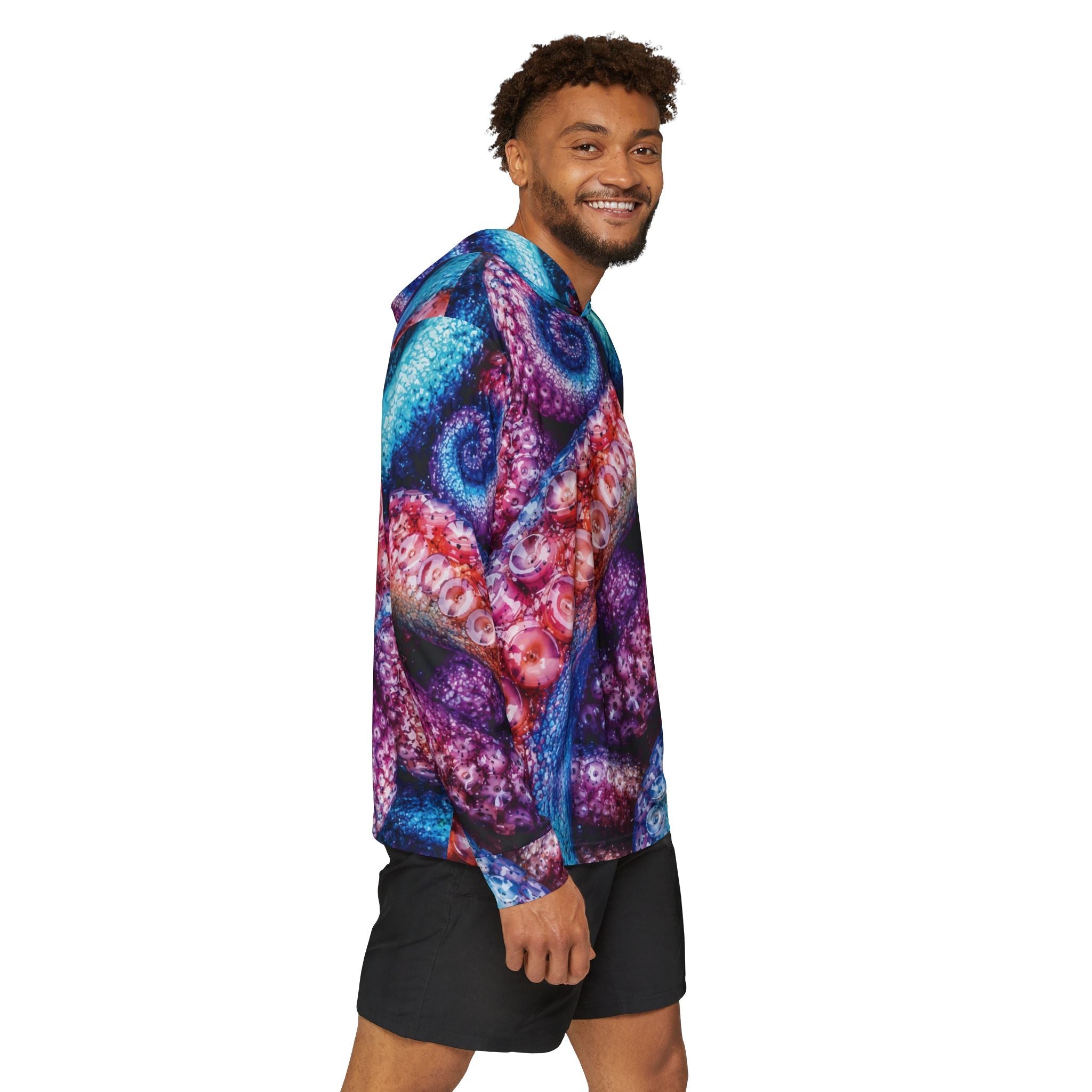 Colorful Octopus — Unisex Fishing Pullover Hoodie (SPF 50+)