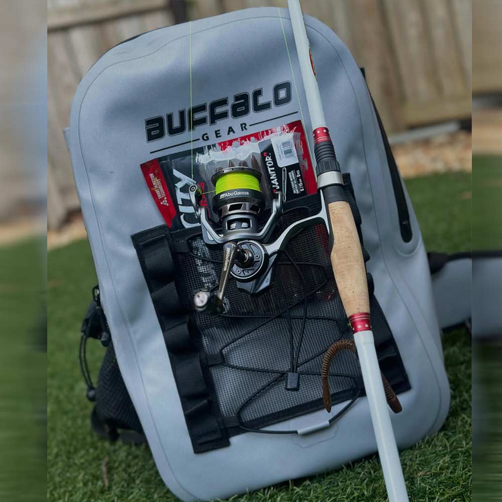 back pack fishing rod and reel 27QT Waterproof Fishing Backpack with Rod Holder Gray