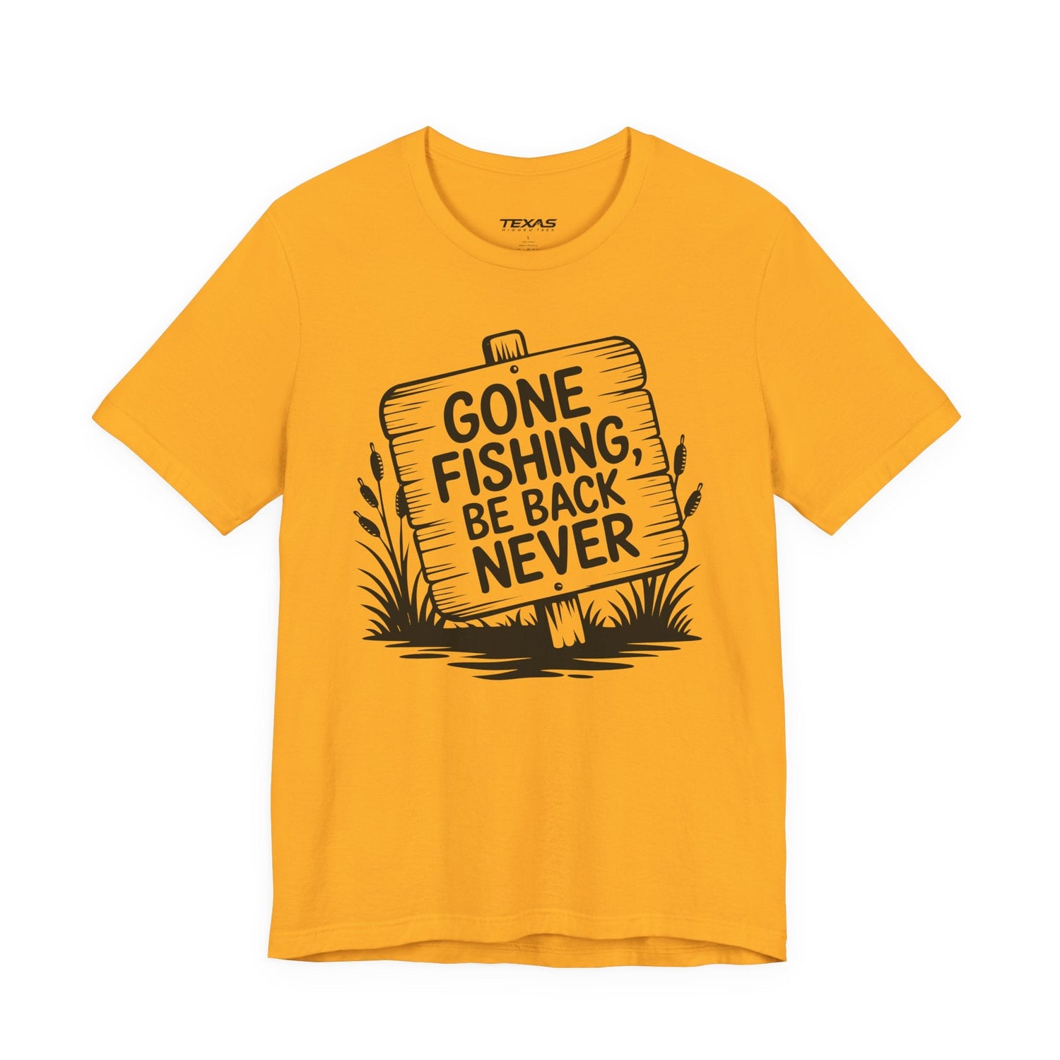 Gone Fishing, Be Back Never — Unisex Cotton Tee