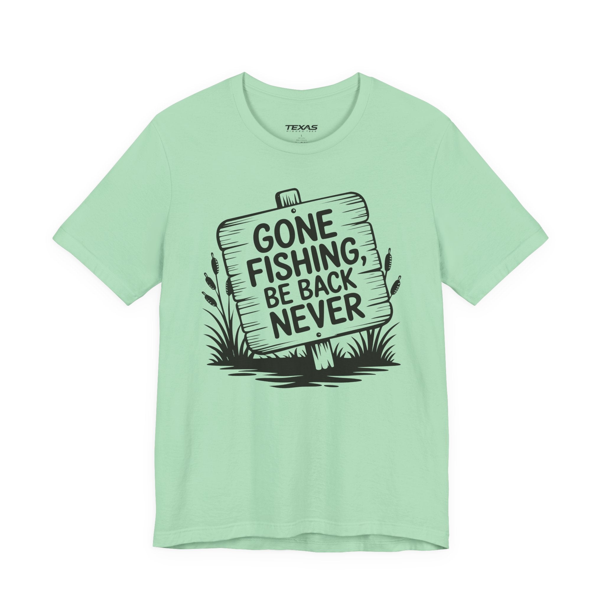 Gone Fishing, Be Back Never — Unisex Cotton Tee