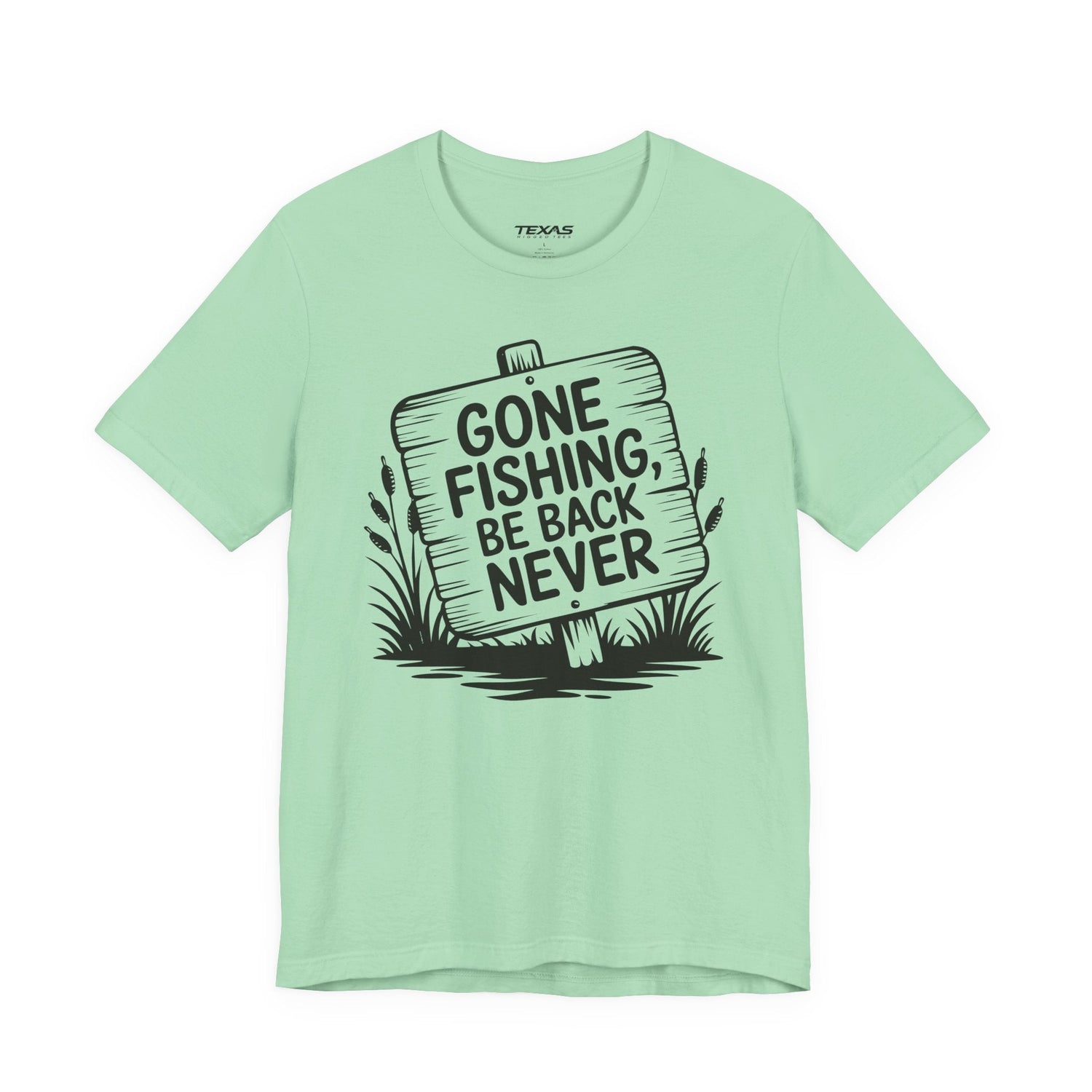 Gone Fishing, Be Back Never — Unisex Cotton Tee