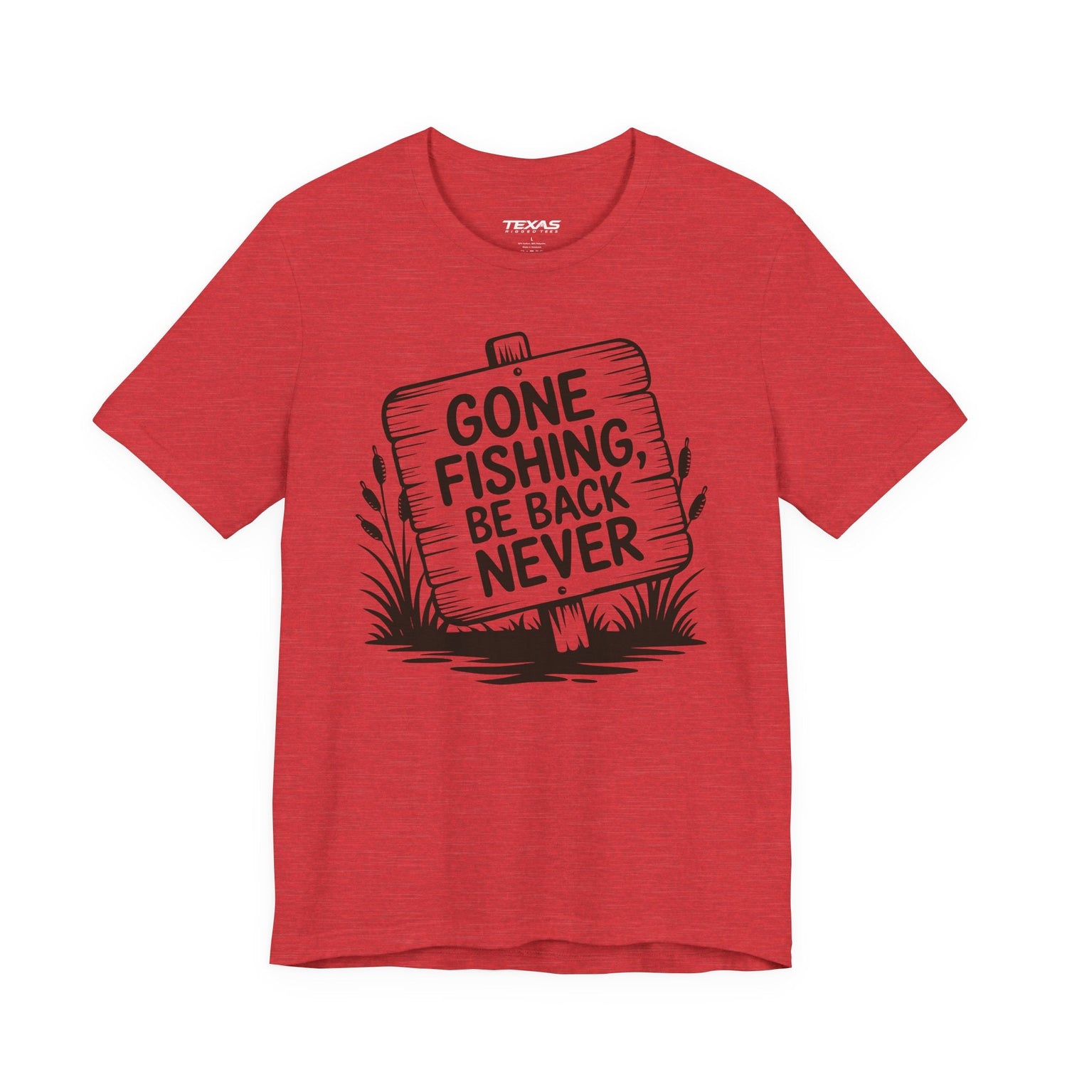 Gone Fishing, Be Back Never — Unisex Cotton Tee