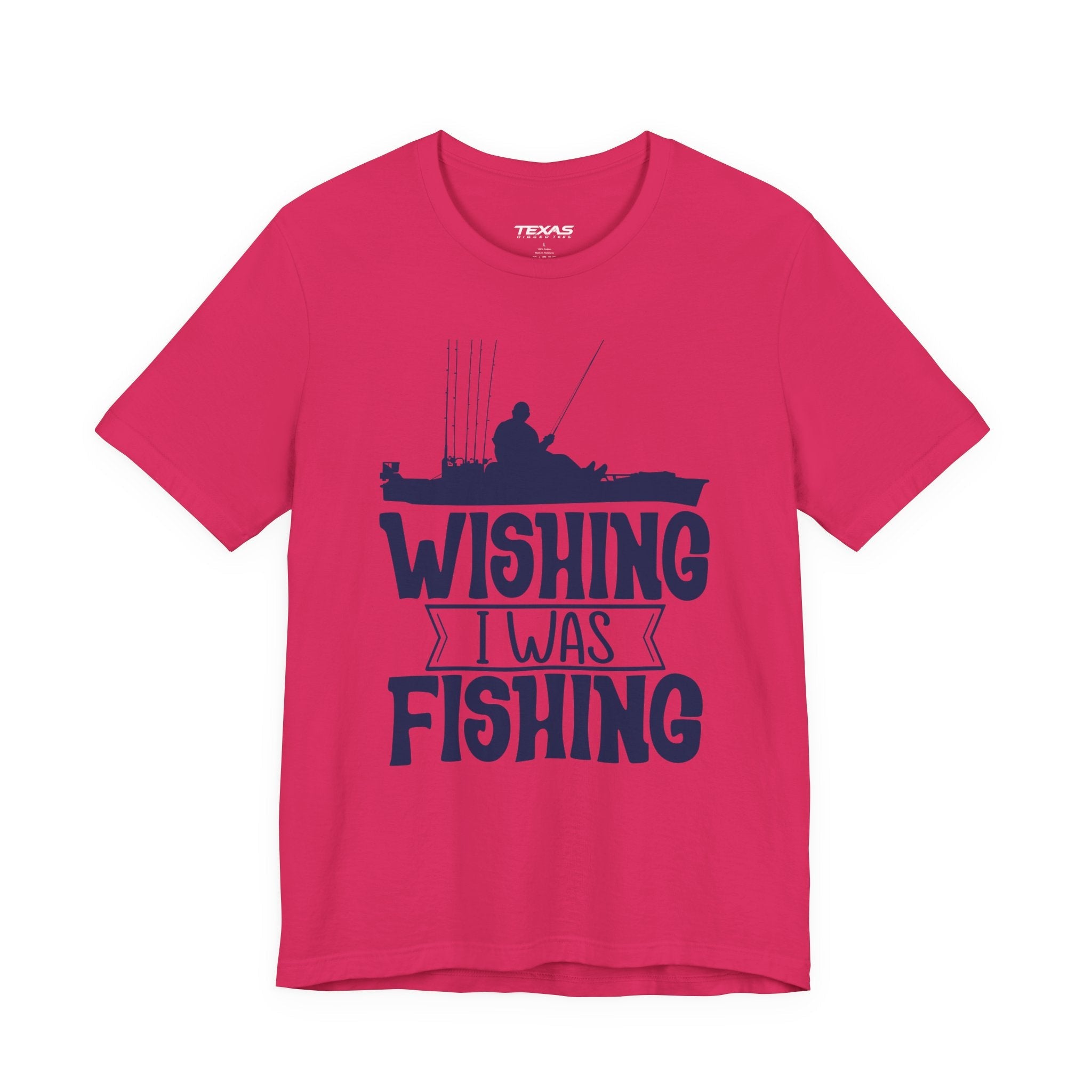 Wishing I Was Fishing (Kayak Edition) — Unisex Cotton Tee