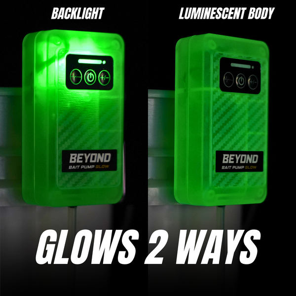 Beyond Braid Bait Pump Rechargeable Live Bait Aerator, 4-Speed, Glow in the Dark
