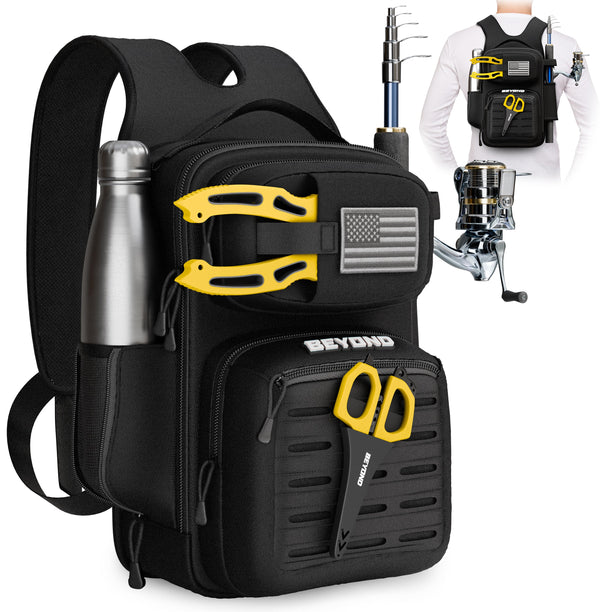 Beyond Braid Voyager Fishing Tackle Backpack, Fits Two 3600 Tackle Boxes