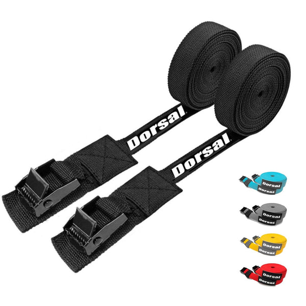 DORSAL Tie-Down Straps for Padded Roof Rack Crossbars, 2-Pack