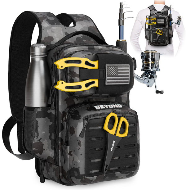 Beyond Braid Voyager Fishing Tackle Backpack, Fits Two 3600 Tackle Boxes