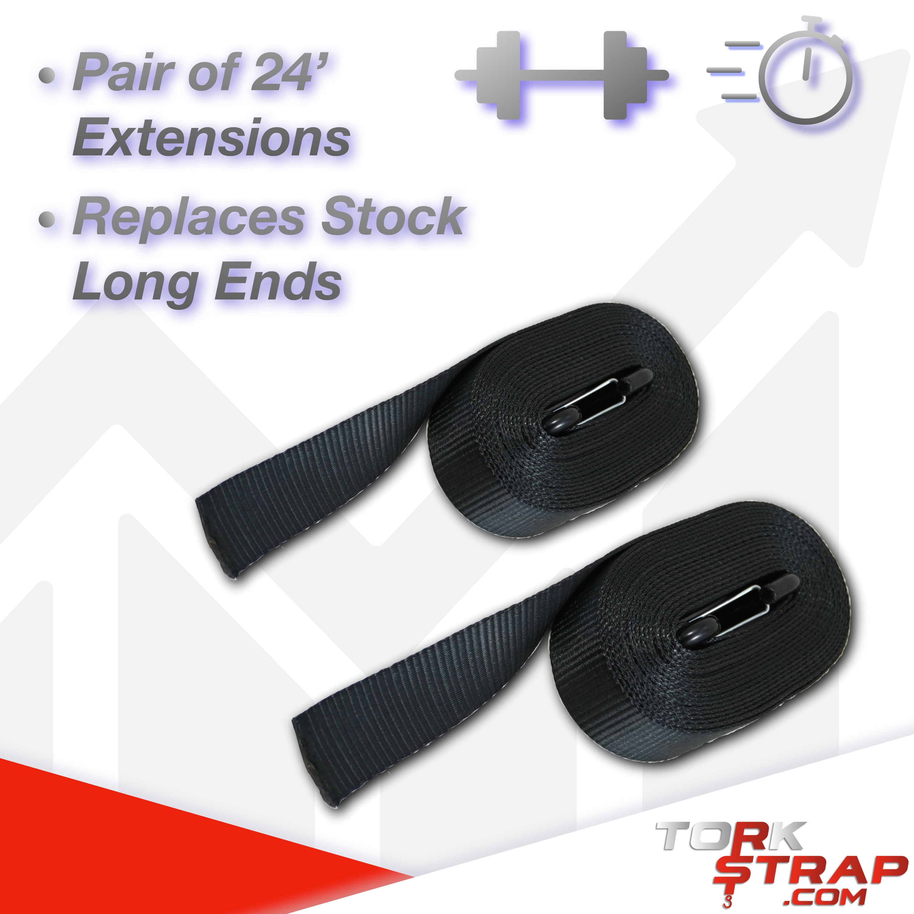 24 Foot 1.5 Inch Extension Ends for TorkStrap HD750 (2-Pack)