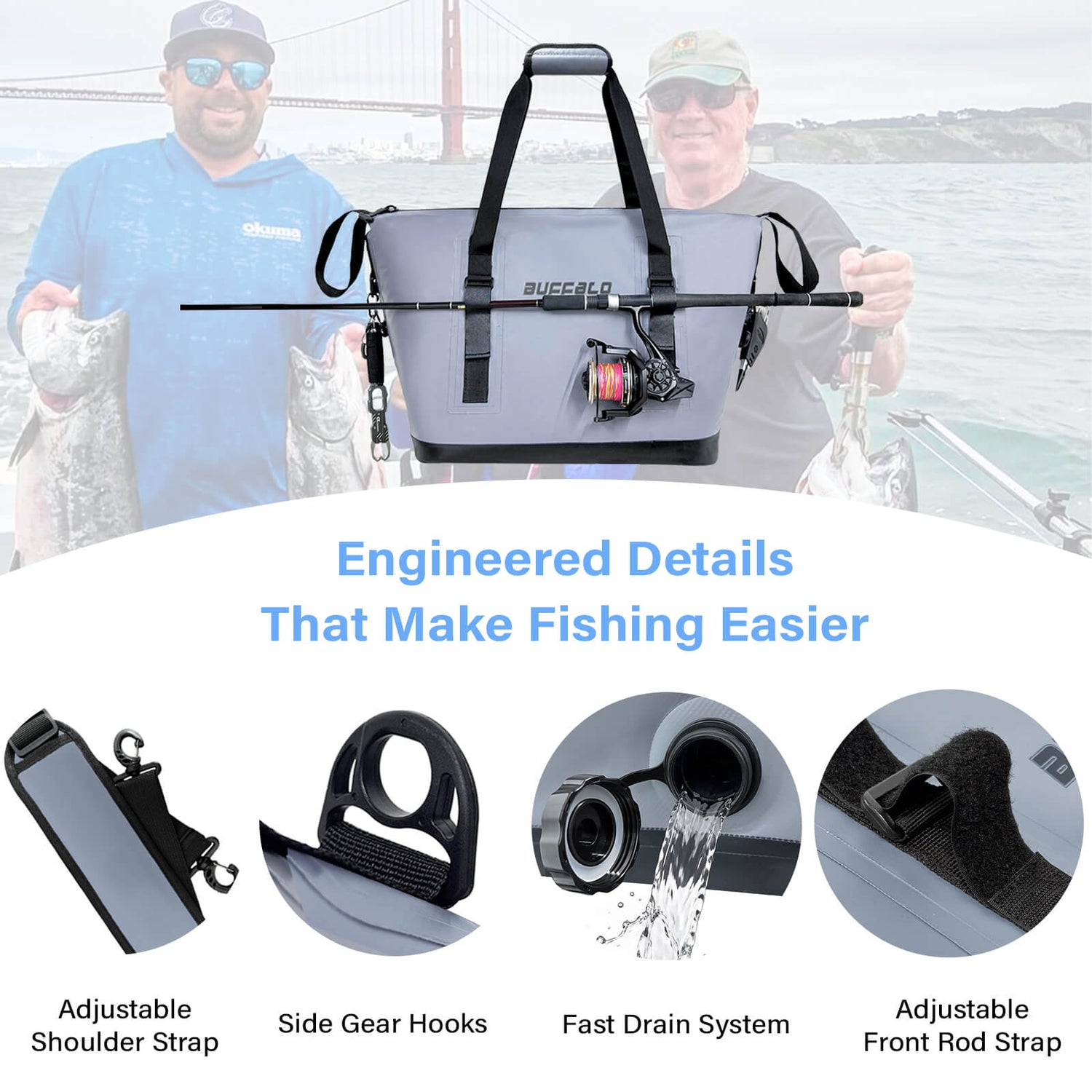 Buffalo Gear 37QT Fish Kill Bag| Leakproof Kayak Soft Cooler White