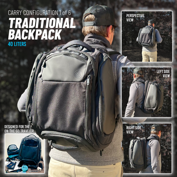 NOCQUA Traveler 6-in-1 Backpack with Extended Duffle and Removable Day Pack