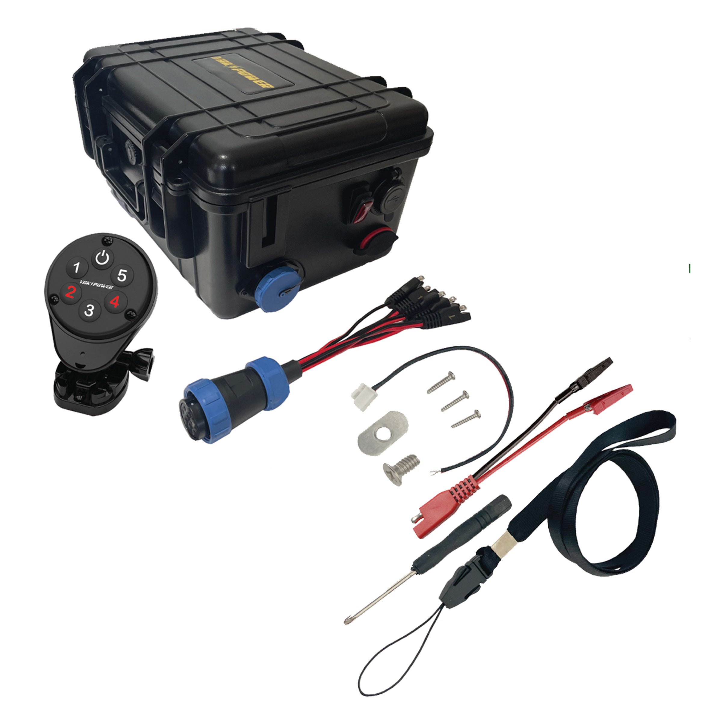 Portable Power Station with 5 Circuit Wireless Digital Switching System (batteries not included)