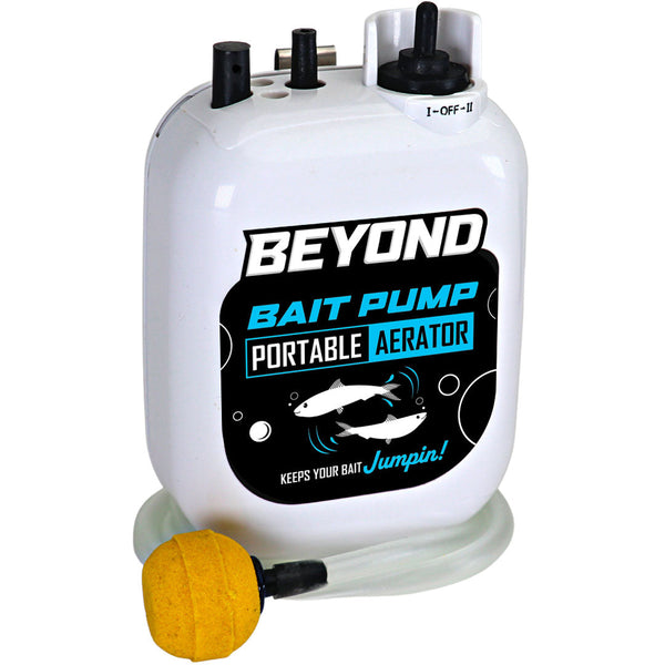 Beyond Braid Bait Pump Portable Live Bait Aerator, 2-Speed, Runs on 1 D Battery