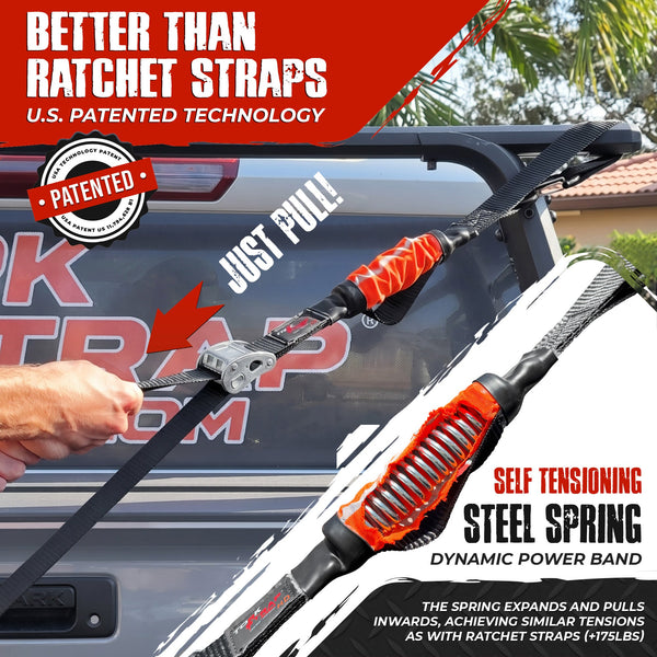 TorkStrap HD750 Spring Loaded Tie-Down Straps, 14' x 1.5", 2250 lb Max Load