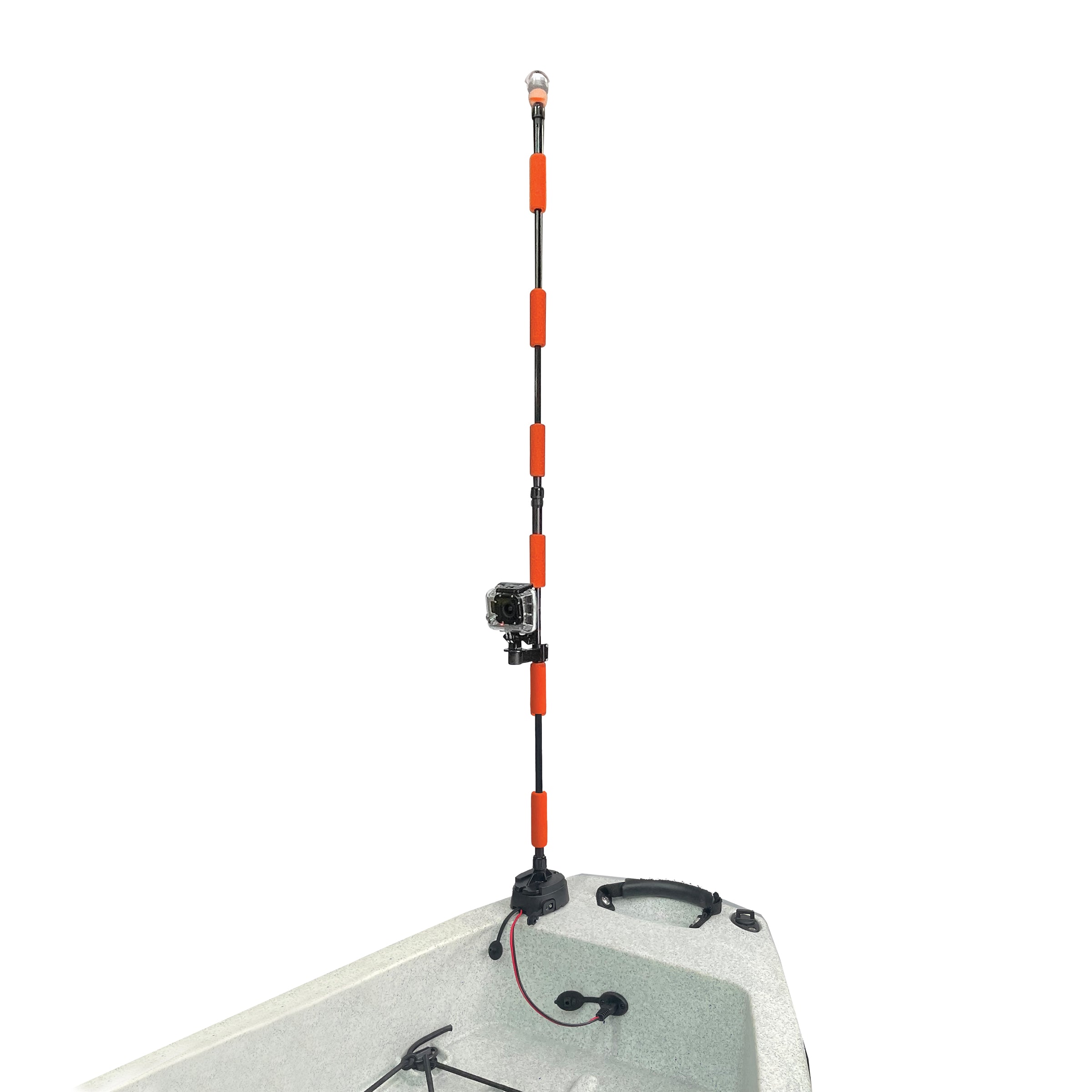 360 degree light on fishing pole for kayak Yak-Power Pro Lightning Rod Power Safety Flag